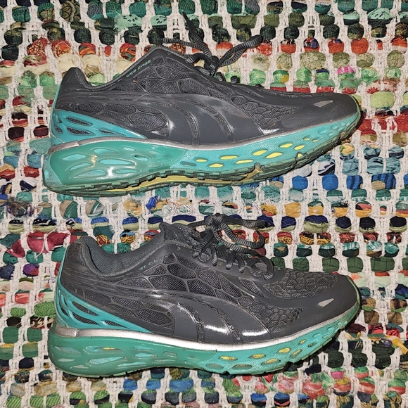 Puma Bioweb Elite Gray Turquoise Blue Ortholite Running Tennis Sneaker Shoes 8.5 - Picture 3 of 13